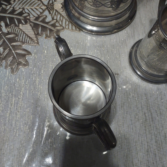 Eales 1779 Hand Chased Fine English Pewter Ornate 3 Piece Coffee Pot  Set - Picture 4 of 8